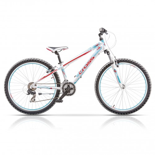 Велосипед 26" CROSS Speedster Girl 21 spd рама 13" 2015 белый-голубой-красный - купить в Киеве и Украине