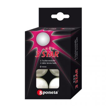 Шарики для настольного тенниса Sponeta 3 star 6 шт