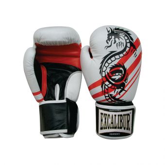 Перчатки боксерские Excalibur 542 Dragon 14 oz белый-красный