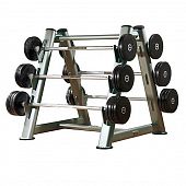 Набор штанг Pulsefitness с черными обрезиненными дисками и стойкой 165G - Киев, Украина Набор штанг Pulsefitness с черными обрезиненными дисками и стойкой 165G - купить в Киеве и Украине