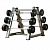 Набор штанг Pulsefitness с черными обрезиненными дисками и стойкой 165G - купить в Киеве и Украине