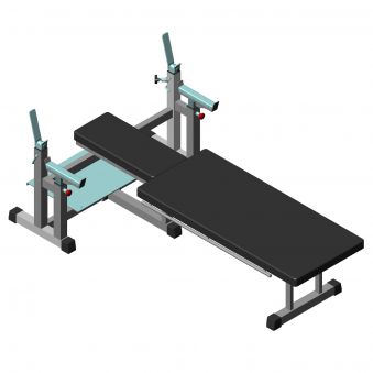 Скамья для жима горизонтальная параолимпийская Interatletika ST326.1 с роликами